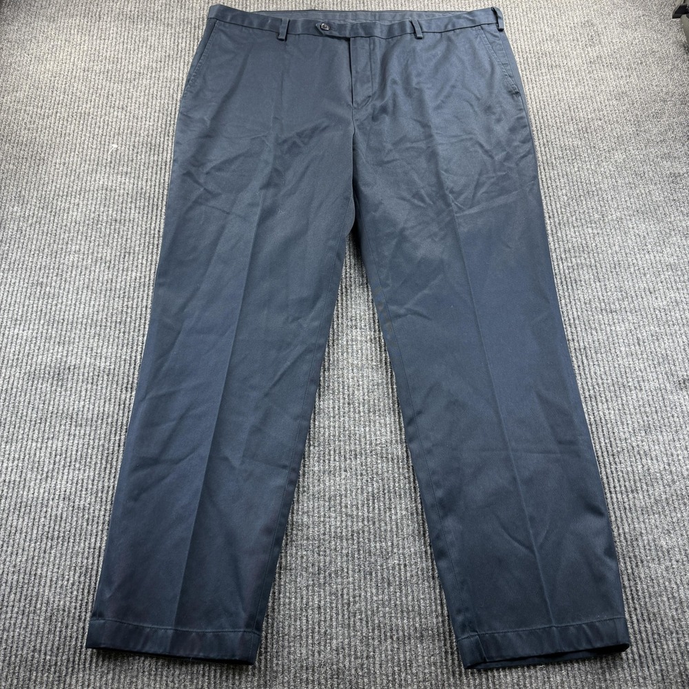 Jos A Bank Traveler Pants Mens 40x30 Navy‎ Tailored Fit Cotton Dress Chino